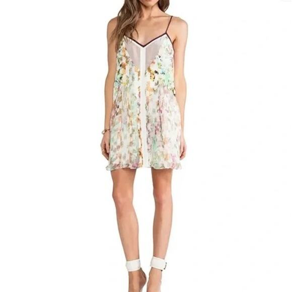 Elizabeth and James Linda Silk Abstract Cami Slip Mini Dress Small - Picture 9 of 9